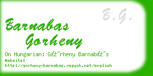 barnabas gorheny business card